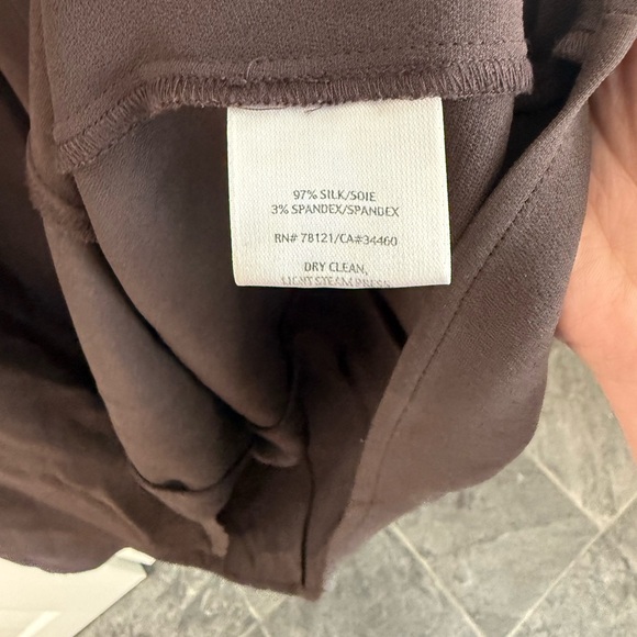 EILEEN FISHER | Sleeveless Silk Brown Maxi Dress - Picture 3 of 5